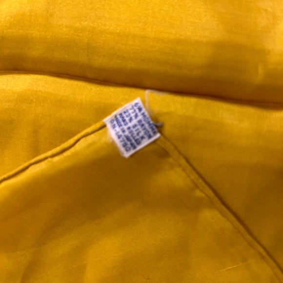 LOT OF (2) MUSTARD GOLD YELLOW HAND ROLLED VINTAGE SILK BLEND SQUARE SCARVES - Picture 4 of 5